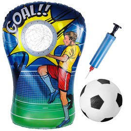 VercanMonth Inflatable Soccer Toss Target Set Soccer Challenge Outdoor Games Backyard Toss Goal Game for Kids Boys Girls and Family Favor