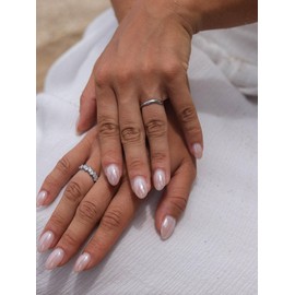 Purelei® Nakuna Ring (Gold, Silver, Rose) Women's Ring Silver 18K Gold-Plated Waterproof Ring with Curved Design, Adjustable Size, Gift for Women, Precious metal