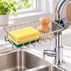 Kitchen Sink Faucet Organizer with Sponge Holder, Drain Rack and