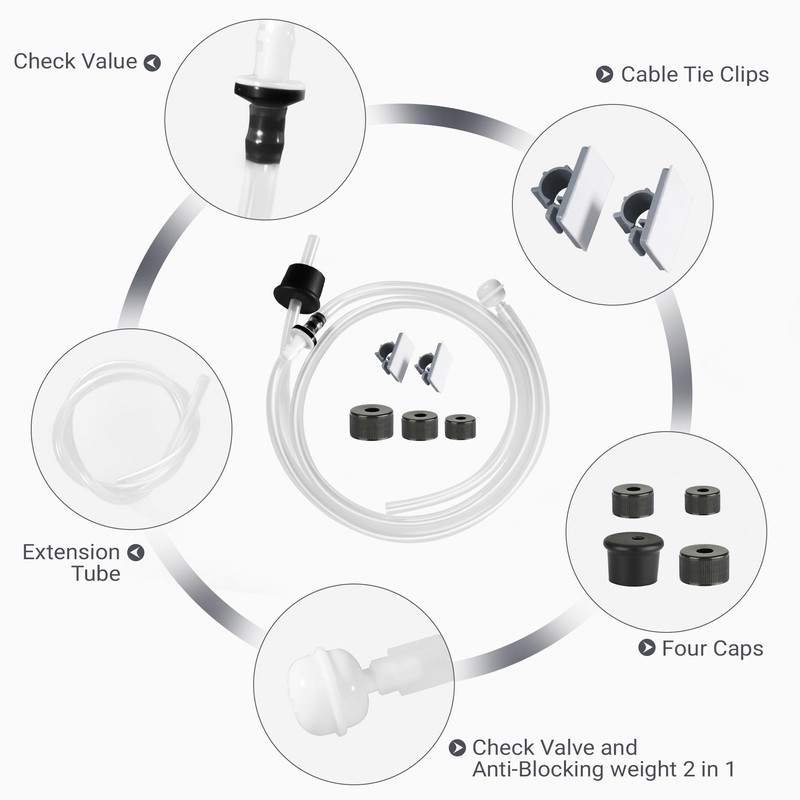 Sink Soap Dispenser, 47" with Check Valve Extension Tube Kit,