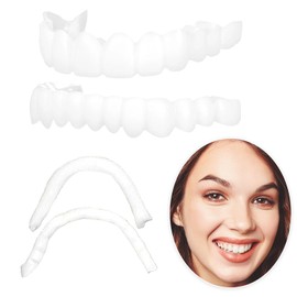 2 Pairs, Temporarily Adjustable for Men and Women, Nature and Comfortable Regain Confidence Smile(White)