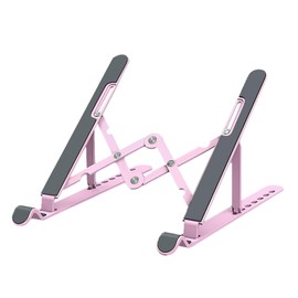 Best Answer Computer Stand, Tabletop, Laptop Stand, Pink, Foldable, Height Adjustment, Angle Adjustment, Compact, Space Saving, Portable, Tablet Stand, PC, Laptop, Foldable, Tablet, PC, Windows