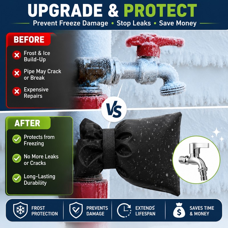  Insulated Outdoor Faucet Cover for Winter – Waterproof Reusable