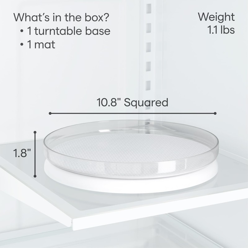 YouCopia FridgeView Turntable with Mat, 11", White