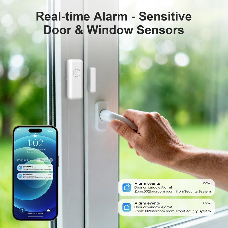 Smart Home Alarm System,Smart Life & Tuya App ControlWiFi/4G 120dB