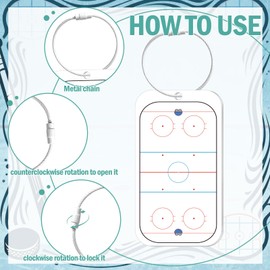 12 Pcs Hockey Luggage Tags for Suitcases Labels Bag Backpack Charm Keychain with Metal Ring 4.5 in PVC ID Name and DIY Tags for Men Women Ice Hockey Enthusiast Sport Teams Gifts