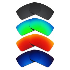 Alphax 4 Pair Polarized Replacement Lenses for Oakley Gascan OO9014 - Black+Green+Red+Deep Water