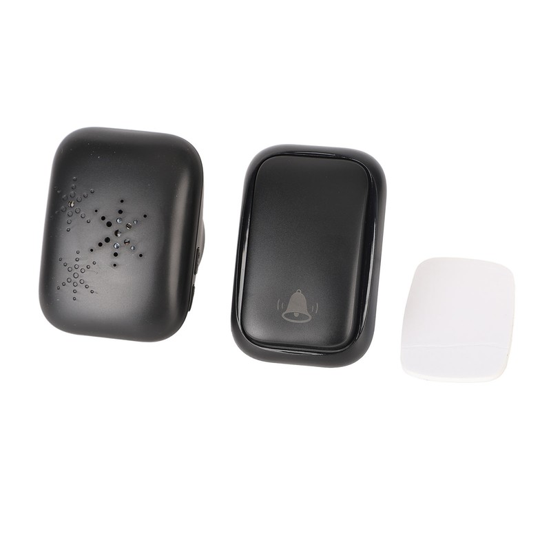Black Self Powered Wireless Doorbell No Wiring Punching Outdoor Welcome