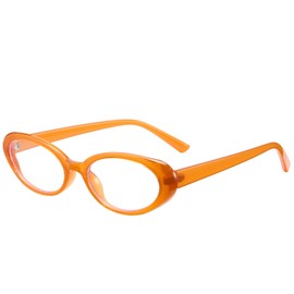 Cyxus Small Cat Eye Blue Light Glasses for Women Chunky Frame Reduce Eye Strain UV Blocking（8243T13 Orange）