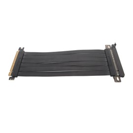 PCIE 3.0 X16 Extender Riser Cable High Shielding Property 180 Degree Flexible PCIE 3.0 Extension Cable for Graphics Card Black 50cm/19.7in