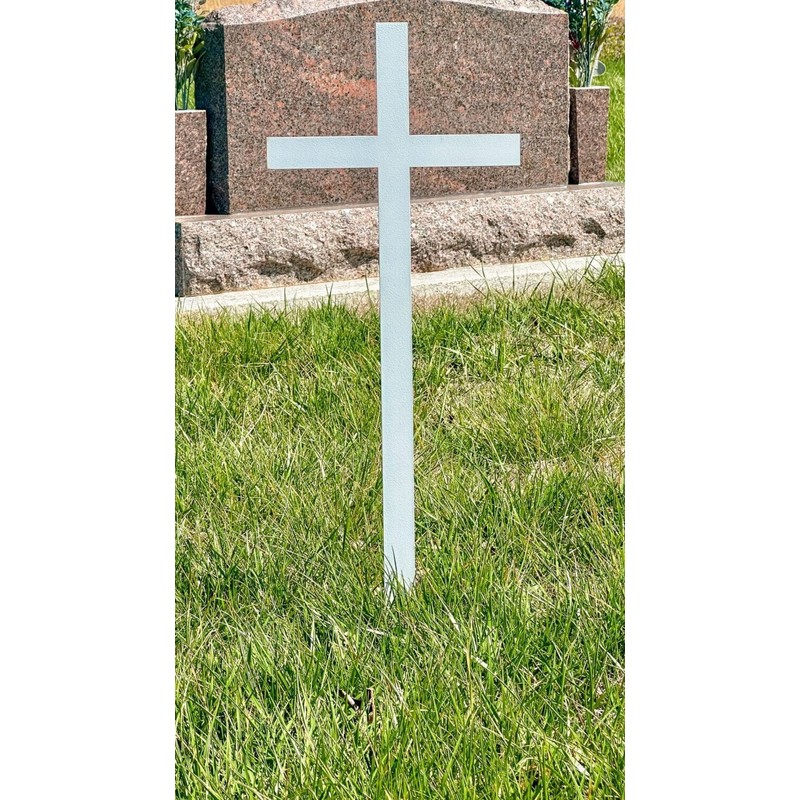 Woodhaven Memorial Cross - Steel Grave Marker 28 x 10