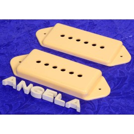 Angela Instruments Lindy Fralin Pickup Cover Set For Hollow Body Guitars, Cream Dogear P90, #LFCD2
