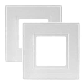rhinocables Finger Plate Surround for Single Light Switch faceplate or Electrical Plug Socket White Plastic (2)