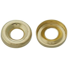 Merriway BH01982 (100 Pcs) EB Surface Cup Finishing Washer for No. 10 Screws, Brass Plated - Pack of 100 Pieces