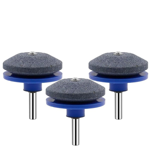 JAYSHYNE Lawnmower Dull Blade Sharpener, 3 Pcs Mower Sharpening Stone