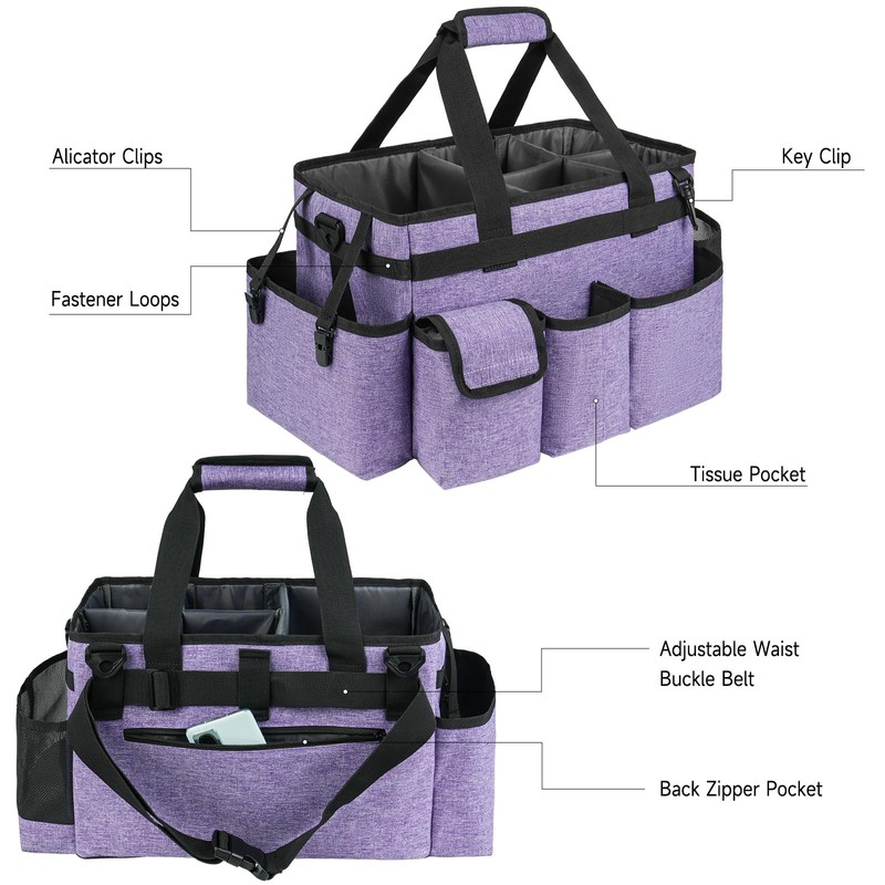ZIOZERTT Cleaning Caddy Bag,Large Cleaning Supplies Organizer with Handle for