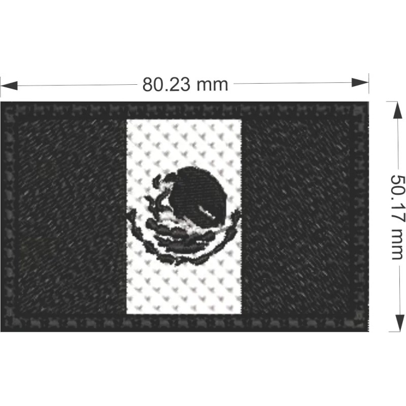 Pack Mexico Parche Bandera Bordada Negra Blanco Color Negro