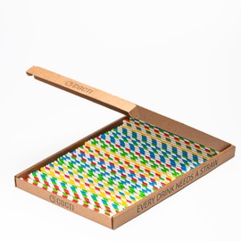 Cocti Paper Drinking Straws – Incredibly Long-Lasting Straws! 100% Biodegradable Durable, Without Wierd Paper Taste, Suitable for Cold Drinks – 200mm x 6mm, Stripes 150pcs.