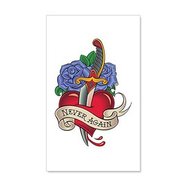 Truly Teague 20 x 12 Wall Vinyl Sticker Never Again Broken Heart