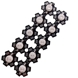 TOPXCDZ 10pcs 3W UV Purple LED Ultraviolet Bulbs Lamp Chips 365nm 375nm 385nm 395nm 405nm 420nm 3W High Power Light (3W 405NM with 20MM PCB)