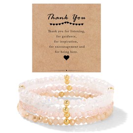 LOCCY Boho Bracelet Women's Bracelet Women's Beads Crystal Beads Bracelet Multilayer Stones Bracelet Boho Fashion Jewellery for Girls Girlfriend, One size, crystal beads, No Gemstone