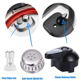 Steam Release Handle, Original Float Valve Replacement Parts with 3 Silicone Caps for Instant Pot LUX 5Qt, 6Qt,IP-LUX30, IP-LUX50, IP-LUX60 Pressure Cooker Steam Vale by ZYLONE