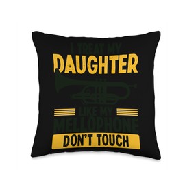 Marching Mellophone Lyre Brass Accessories Lover Mellophonist Brass Mellophone Player Throw Pillow, 16x16, Multicolor