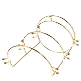 minkissy Gold Plated 3 Tier Tiara Stand Jewelry Headband Show Rack Headwear Holder
