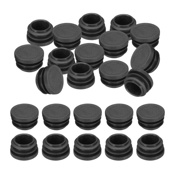 PATIKIL 7/8"OD Plastic Tubing End Caps, 24Pcs Round Hole Plug