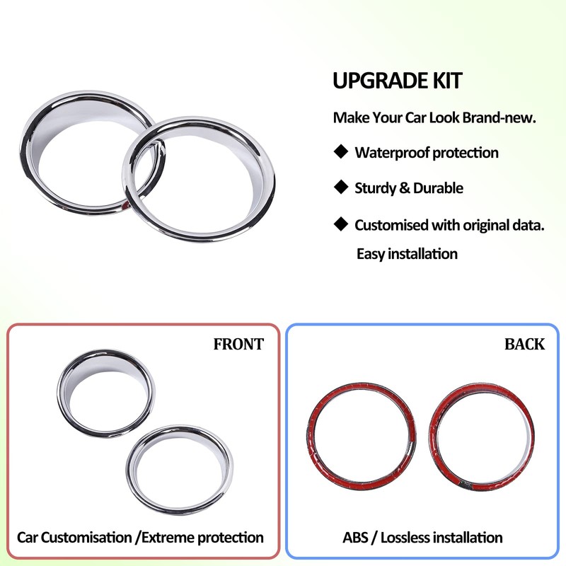 Qiosreui Front Fog Light Lamp Cover Ring for Hummer H2