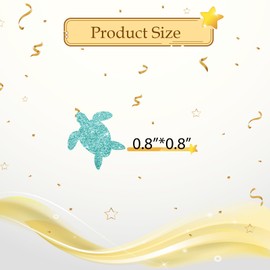 100pcs Blue Glitter Sea Turtle Confetti for Baby Shower, Ocean World Animal Paper Scatters, Under The Sea Birthday Party Table Decoration