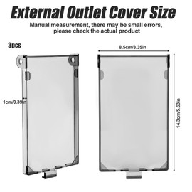 3pcs DBVC-1 1-Gang Outdoor Outlet Cover Replacement, Weatherproof Vertical Recessed Exterior Outlet Cover Type 3R Enclosure Cap for Electrical Box Receptacles on Wet Locations