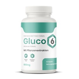 Gluco6 Ultra Pflanzenextrakt-Kapseln, Himbeerketon und Grüner Tee, 60 Kapseln, Nahrungsergänzungsmittel