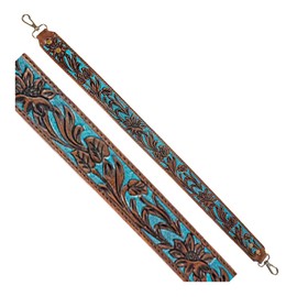 American Darling Hand Tooled Genuine Leather Crossbody Handle Strap for Bags | Phone Crossbody Strap | Crossbody Keychain Strap for Wallet Purse Clutch Cellphone Key Chain Holder | Shoulder Bag Strap