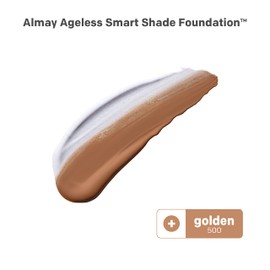 Anti-Aging Foundation by Almay, Smart Shade Face Makeup with Hyaluronic Acid, Niacinamide, Vitamin C & E, Hypoallergenic-Fragrance Free, 500 Golden, 1 Fl Oz (Pack of 1)