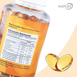 VITAMINA E + OMEGA 3 | NatGel Vitamina E con Omega 3 | Antioxidante para Salud de la Piel | 120 Softgels