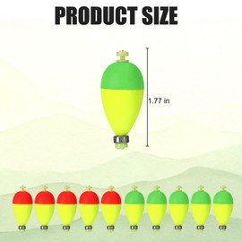 10pcs Fishing Bobbers Floats, Catfish Bait Weighted Slip Lock Bobbers Stops for Crappie Fishing Tackle Box Corks, Medium Oval Steelhead Peg Floats Catfishing, Fishbites Supplies for Fishes Lovers