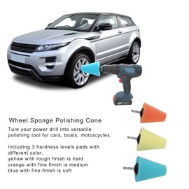 Astibym Hub Cone Polishing Pad Tapered Wheel Sponge Polishing Cone Easy to Use for Cars, Boats, Motorcycles