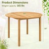 Tangkula Round Outdoor Dining Table, Acacia Wood 4-Person Large Dining