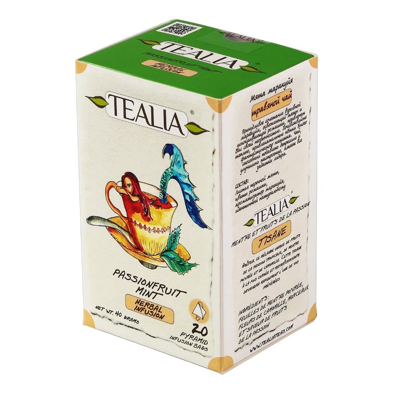 Tealia Pyramid Tea Bags – Passionfruit Mint | Herbal Tea