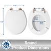 Mayfair Bennett Toilet Seat with Brushed Nickel Hinges, Slow Close