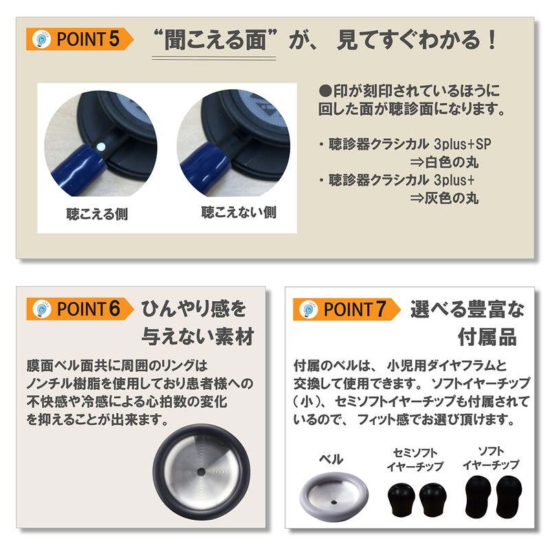 Spiritmedical聴診器 クラシカル３＋ ブラック CK-SS601PF