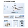 52 Inch Ceiling Fans with Lights and Remote, Brushed Nickel