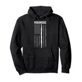 Thin White Line EMS EMT American Flag Emergency Paramedic Pullover Hoodie