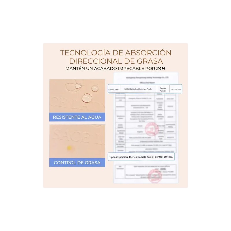 Sace Lady Base Maquillaje Polvo Compact Fijador Mate Spf30