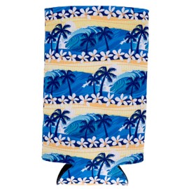 Waves Tropical Beach Pattern 16 oz. Can Coolie