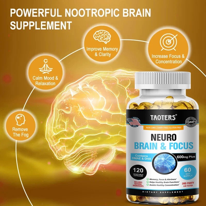 Taoters Neuro Brain Focus Promote Growth Development Improves Concentration 120
