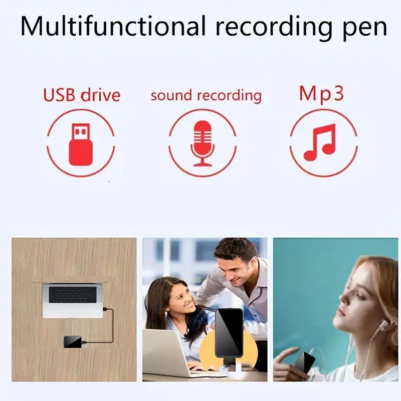 Small Voice Recorder 70H Battery Time USB C Charging HD