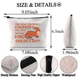 PLITI Sea Otter Makeup Bag Otter Lover Gift You Have Obviously Confused Me with Someone Who Builds a Dam River Otter Gift (Build a Dam bagU)