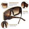 FEISEDY Oversized Square Sunglasses for Women with Sparkling Rhinestone Thick